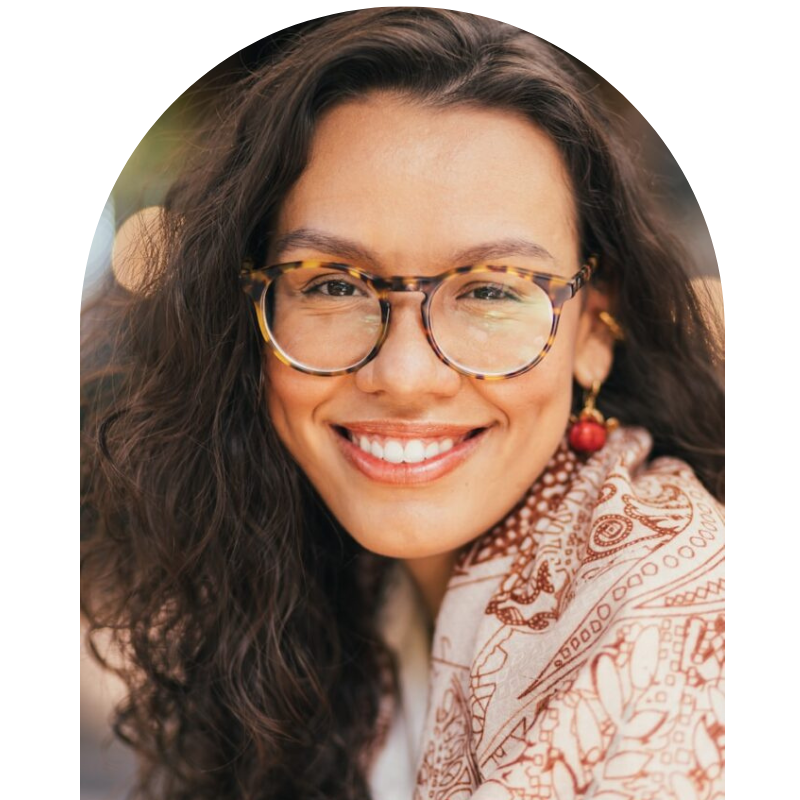 happy woman smiling with glasses